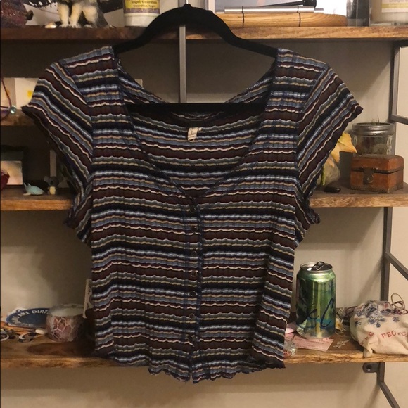 Free People Tops - Free People Striped Button Down Tee